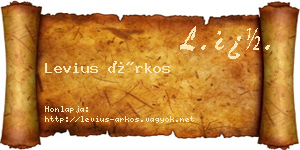 Levius Árkos névjegykártya